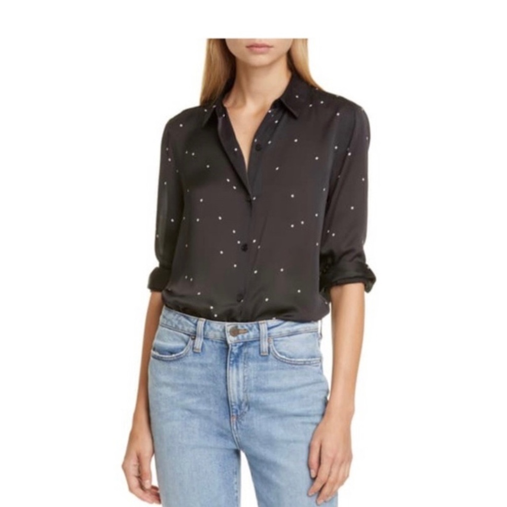 EQUIPMENT Essential Star Print Satin Blouse NEW XS